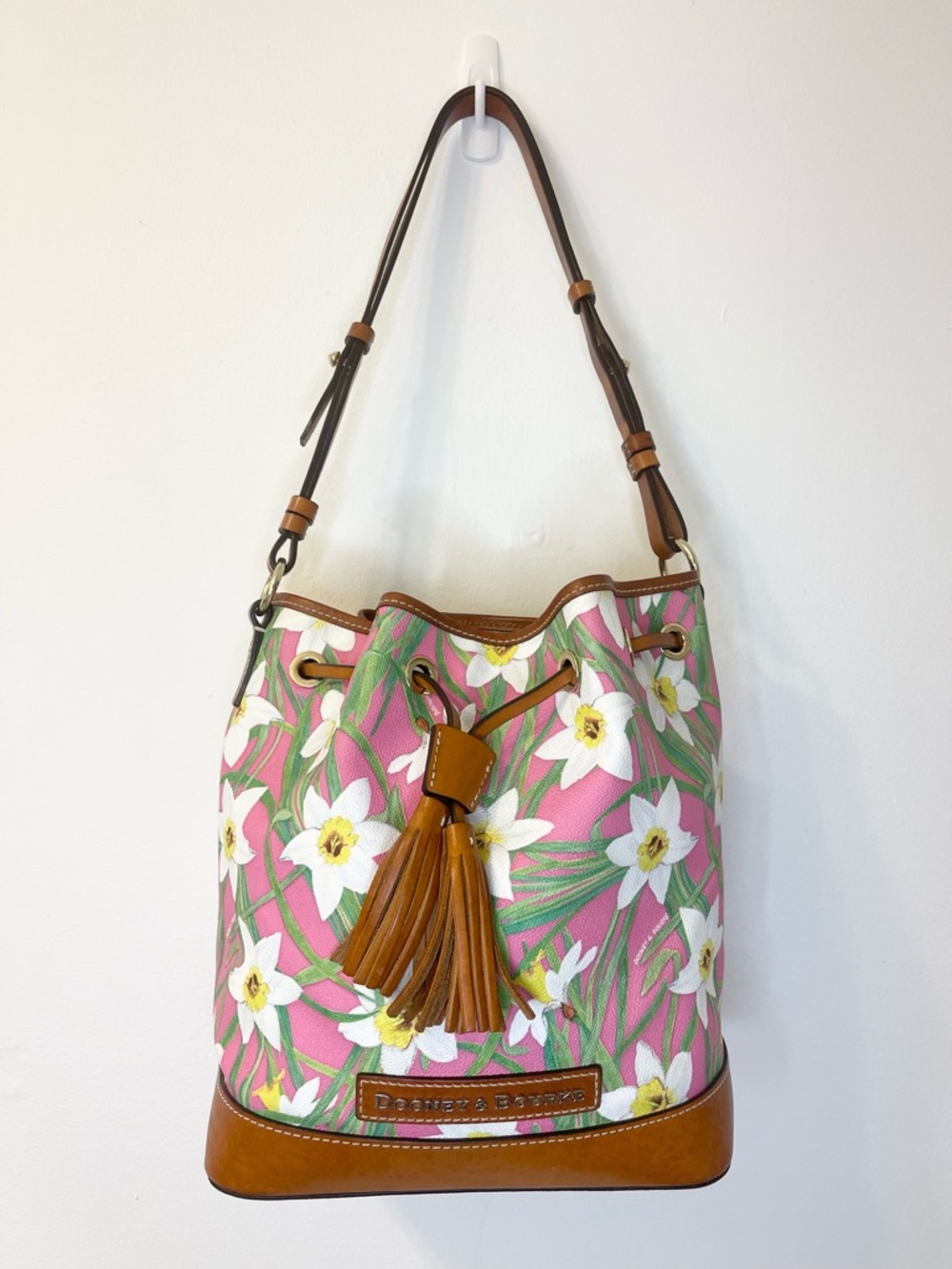 Dooney & Bourke Daffodil Botanical Drawstring Bucket Bag - Picture 1 of 11